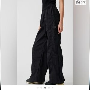 Free People Black Barrel Leg Pants